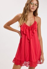 Sydney Lace Trim Tie Back Swing Mini Dress