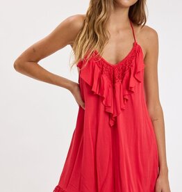 Sydney Lace Trim Tie Back Swing Mini Dress