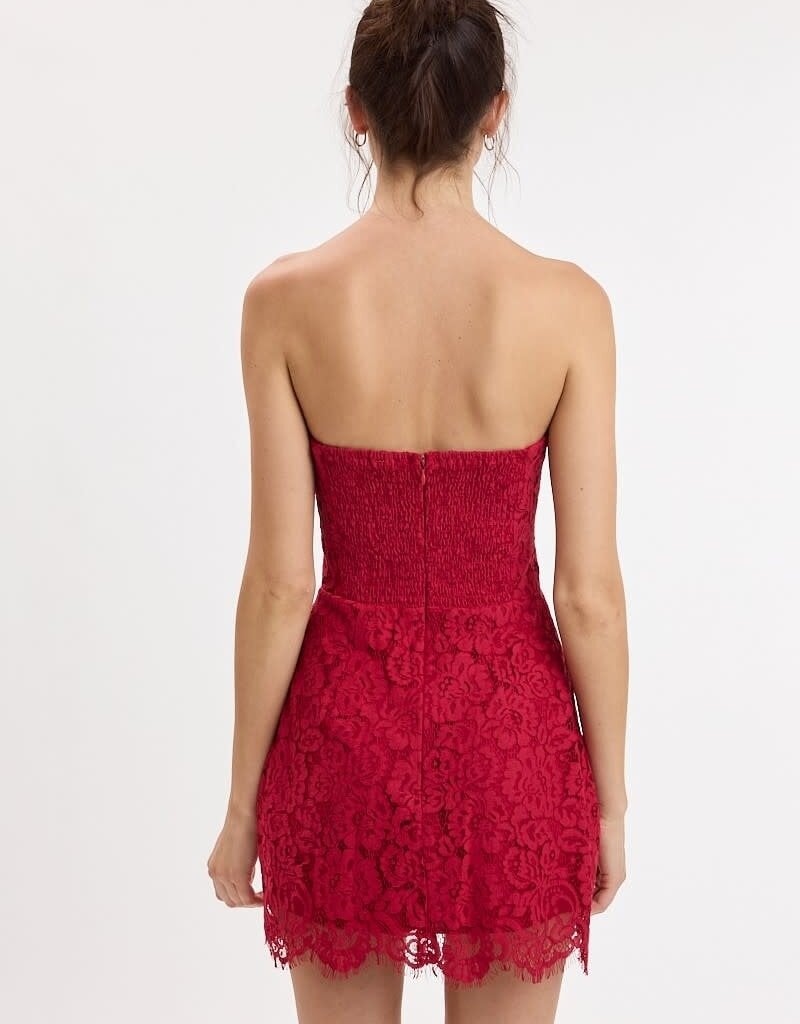Juliette Strapless Lace Mini Dress