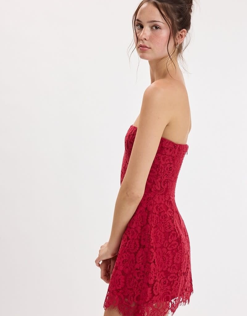 Juliette Strapless Lace Mini Dress