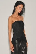 Kenzie Satin Strapless Lace Trim Top