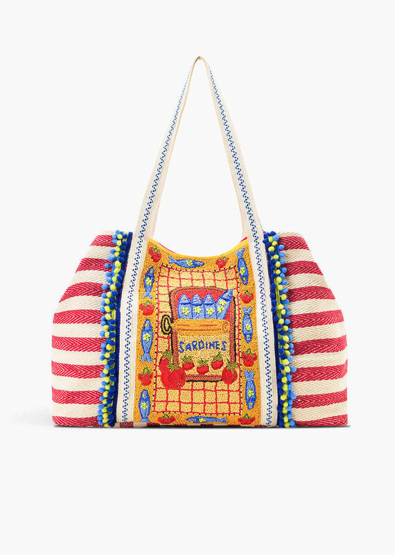 Deep Sea Sardine Beaded Coastal Tote