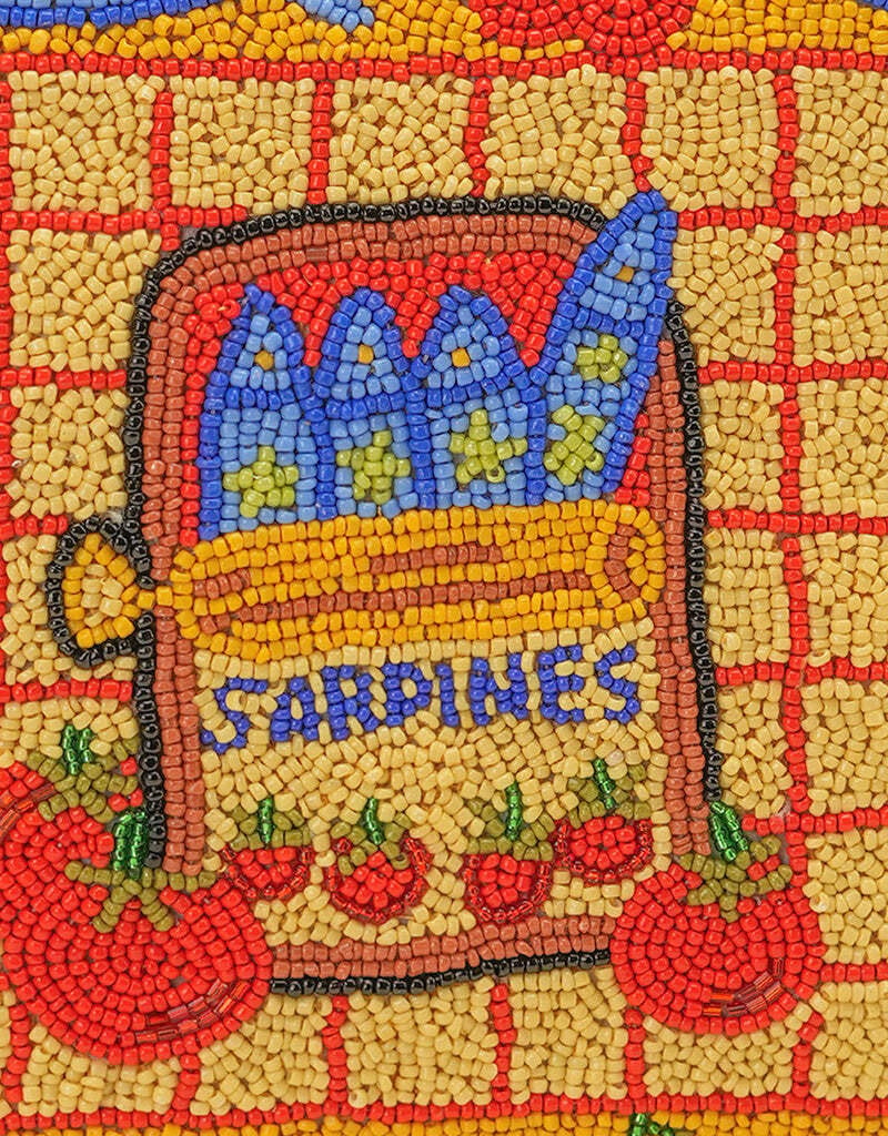 Deep Sea Sardine Beaded Coastal Tote