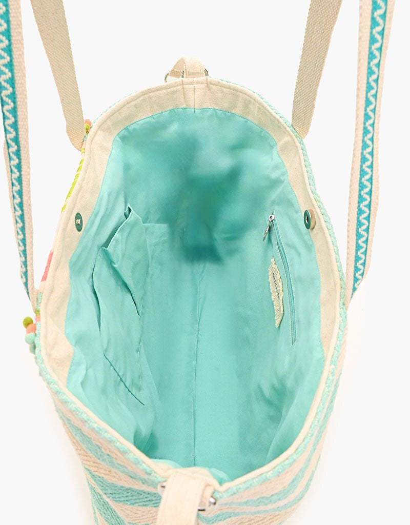 Palms Away Embellished Tote