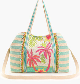Palms Away Embellished Tote