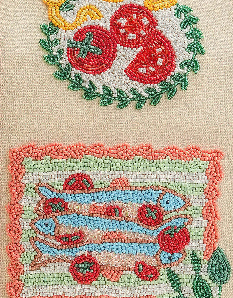 Postcard From Italy Destination Beaded Tote