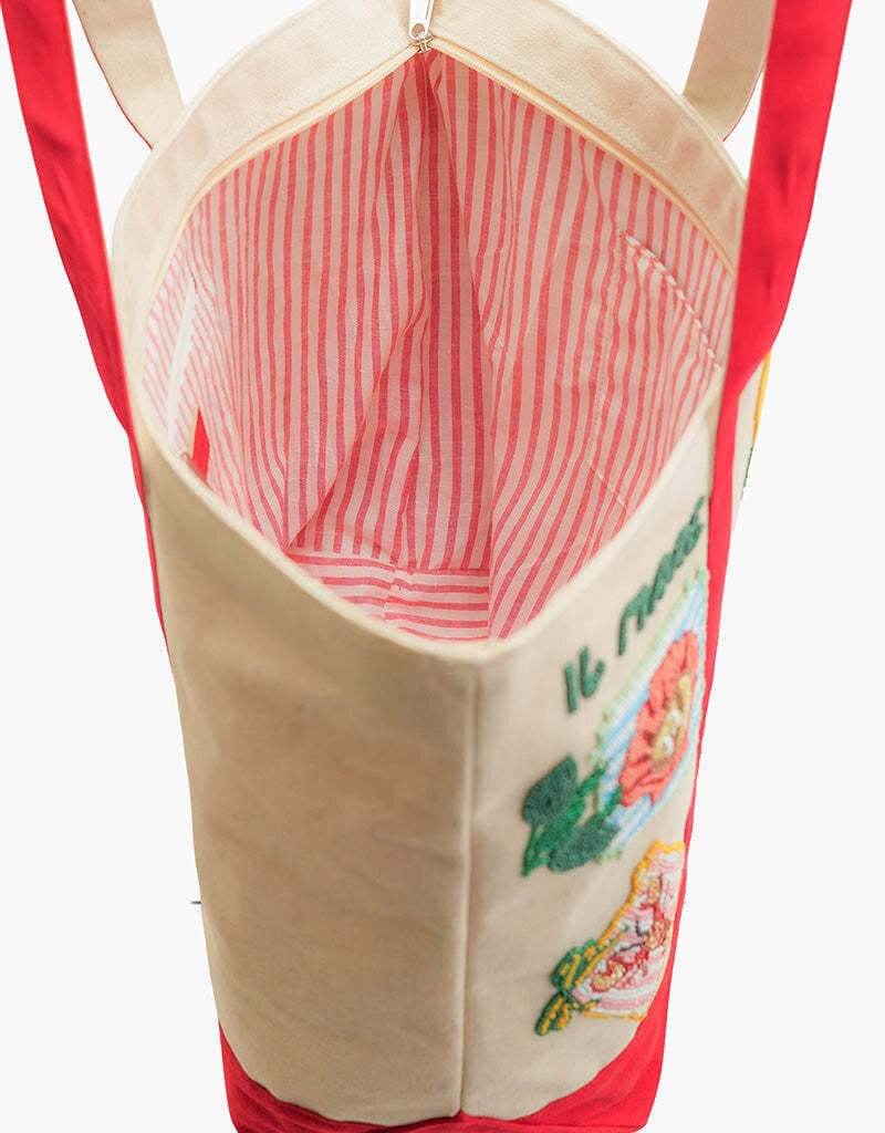 Postcard From Italy Destination Beaded Tote