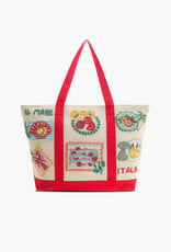 Postcard From Italy Destination Beaded Tote