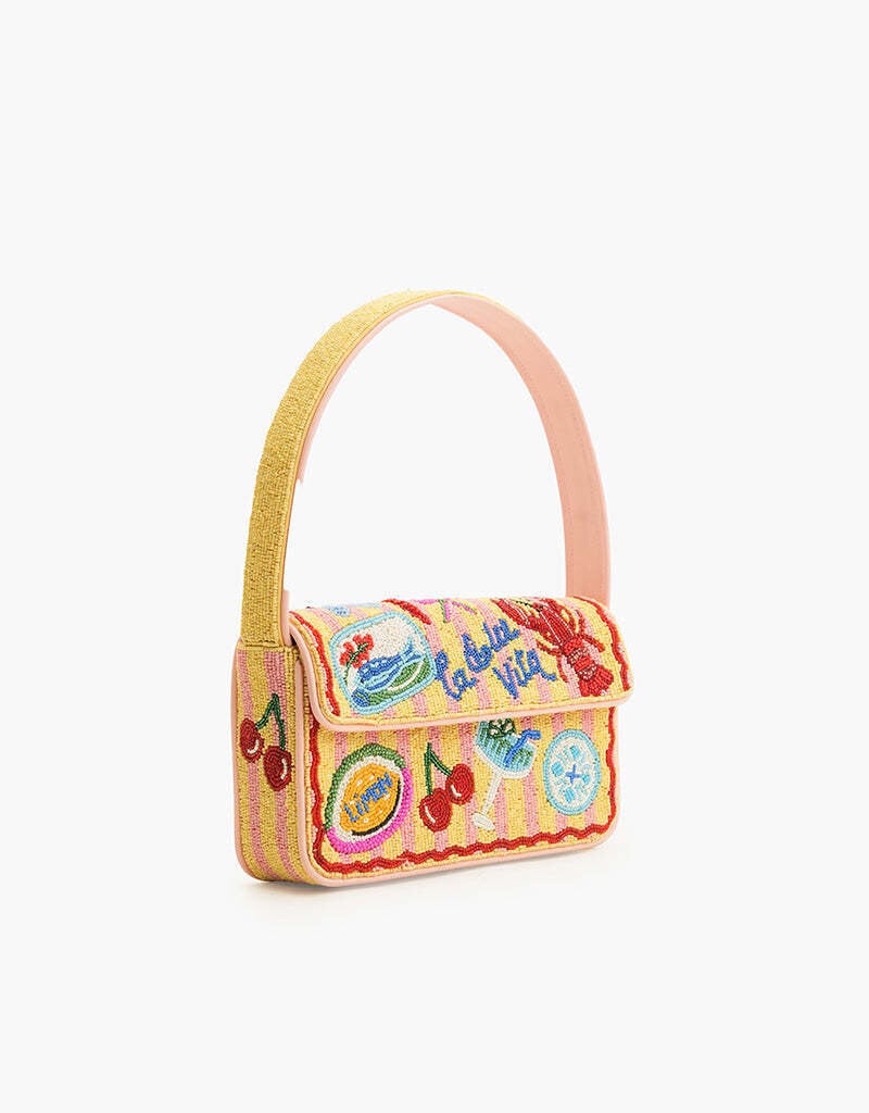 Riviera Chic "La Dolce Vita" Beaded Shoulder Bag