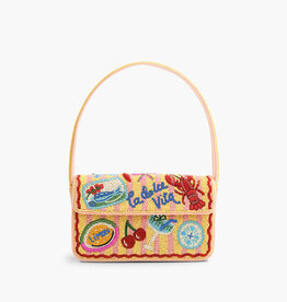 Riviera Chic "La Dolce Vita" Beaded Shoulder Bag