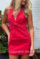 Ainsley Halter Twist Front Mini Dress