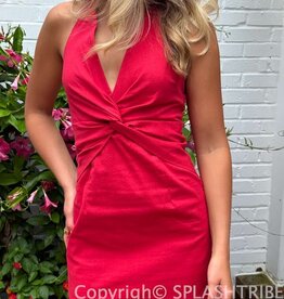 Ainsley Halter Twist Front Mini Dress
