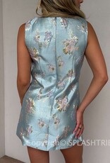 Anna Sleeveless Floral Jacquard Mini Dress