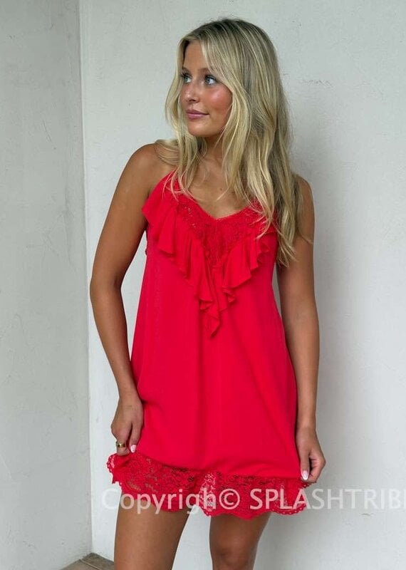 Sydney Lace Trim Tie Back Swing Mini Dress