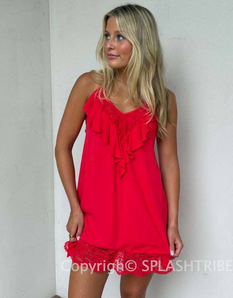 Sydney Lace Trim Tie Back Swing Mini Dress