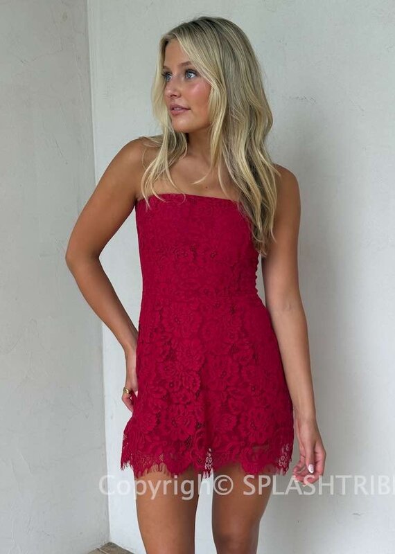 Juliette Strapless Lace Mini Dress