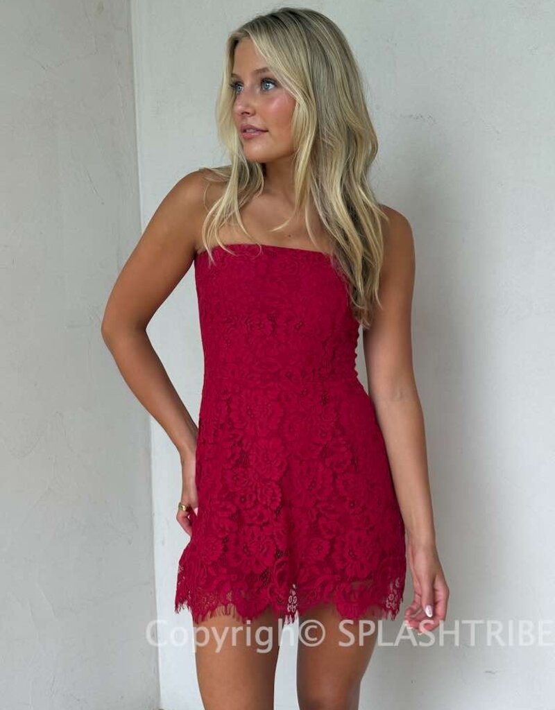 Juliette Strapless Lace Mini Dress