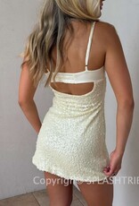 Everly Satin Bust Tiny Sequin Mini Dress