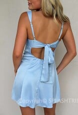Delia Satin Tie Back Mini Dress