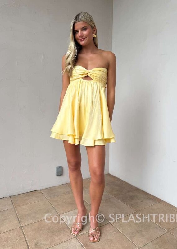 Ada Shimmer Twist Bust Mini Dress