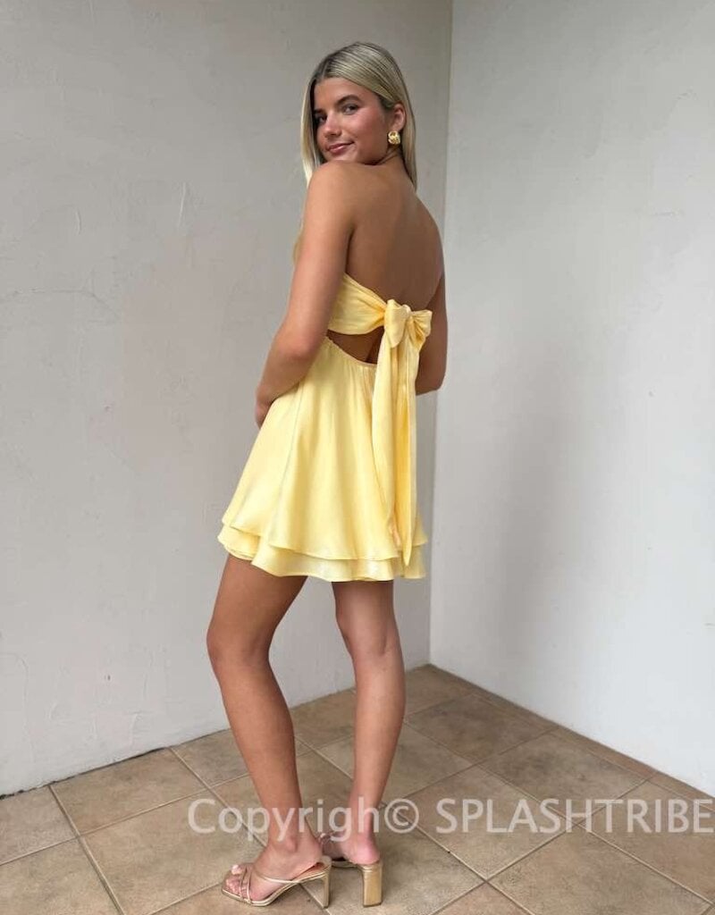 Ada Shimmer Twist Bust Mini Dress