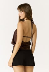 Ruby Halter Top With Lace Trim