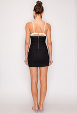 Felicity Lace Trim Contrast Panel Mini Dress