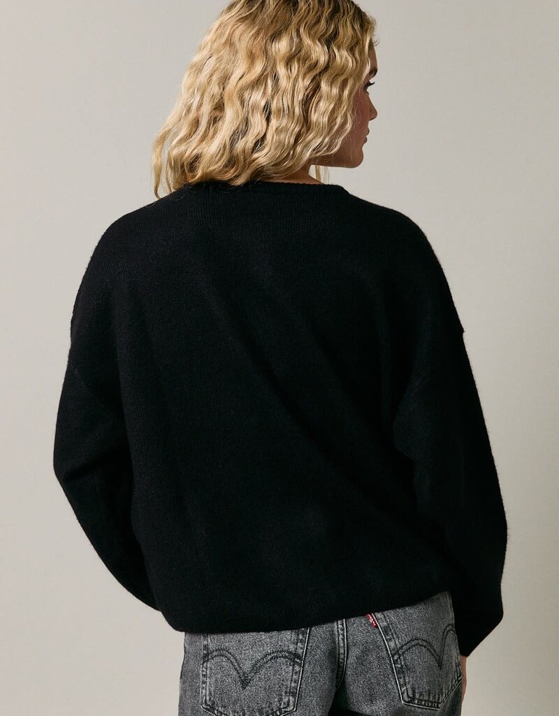 Long Sleeve Crew Neck Sweater Cardigan