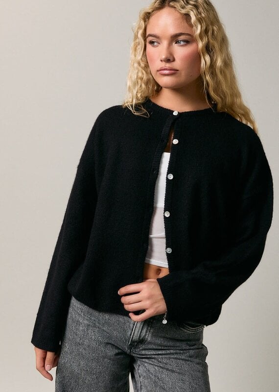 Long Sleeve Crew Neck Sweater Cardigan