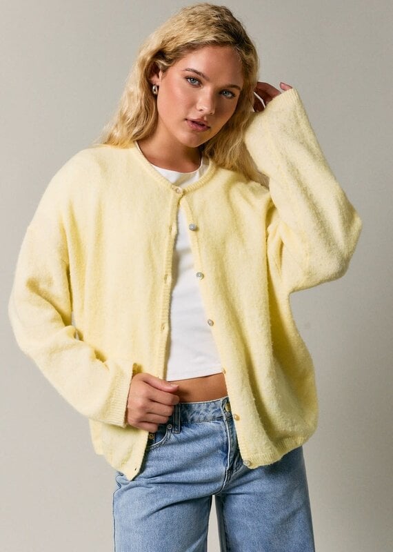 Long Sleeve Crew Neck Sweater Cardigan