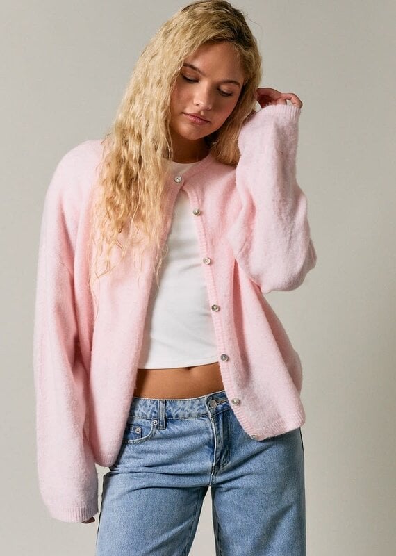 Long Sleeve Crew Neck Sweater Cardigan