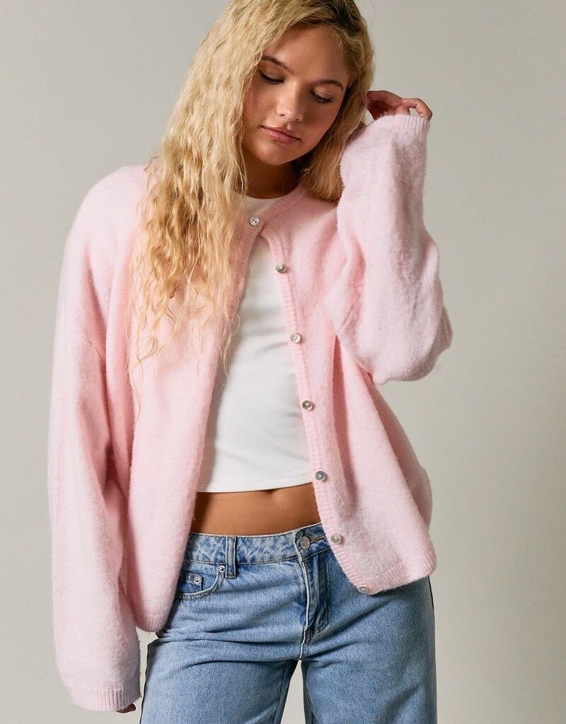 Long Sleeve Crew Neck Sweater Cardigan