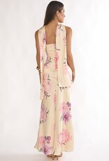 Helen Strapless Floral Scarf Neck Maxi Dress