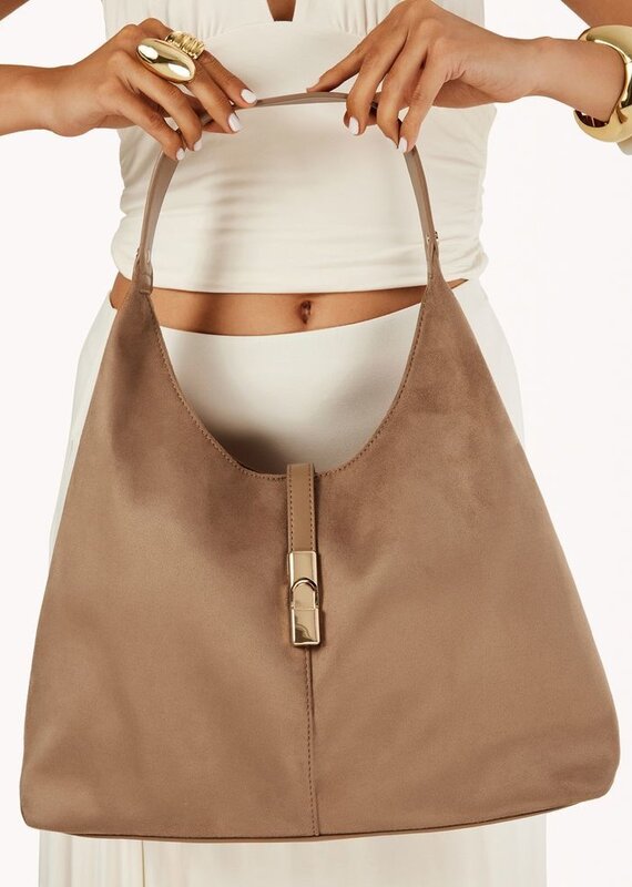 Billini Lamarr Shoulder Bag Sandstone Suede