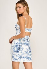 Molly Floral Beaded Sequin Mini Dress