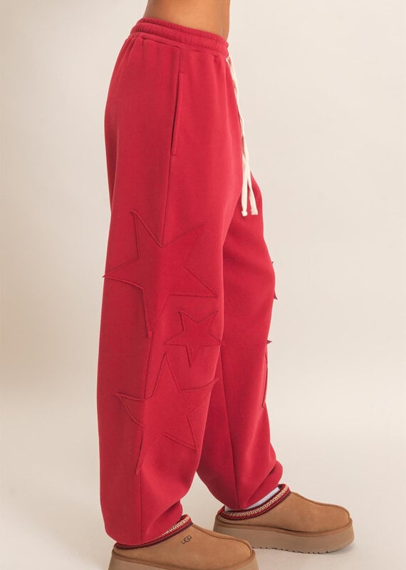 Essential Star Patch Fleece Jogger Pants