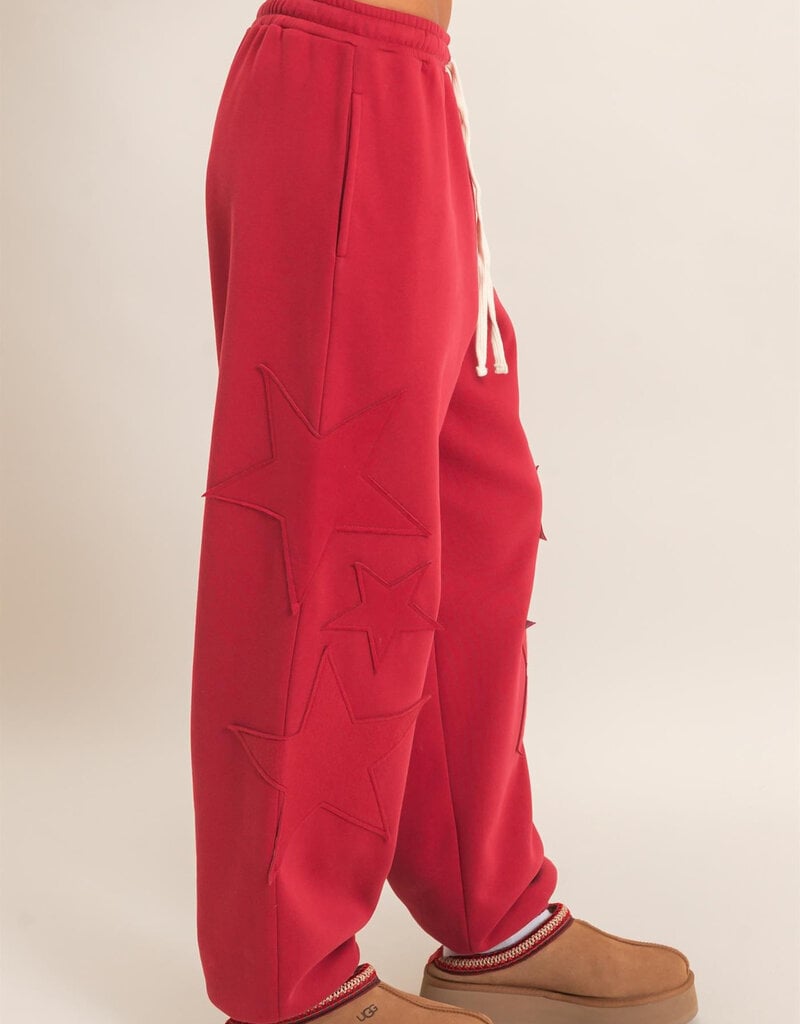 Essential Star Patch Fleece Jogger Pants