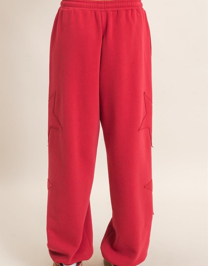 Essential Star Patch Fleece Jogger Pants