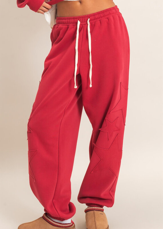 Essential Star Patch Fleece Jogger Pants