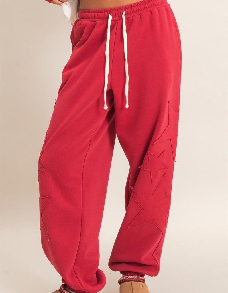 Essential Star Patch Fleece Jogger Pants