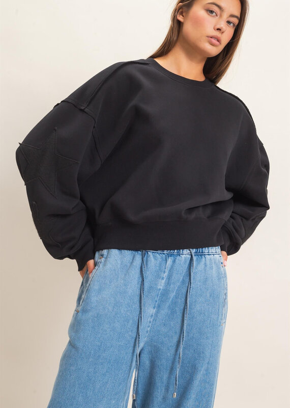 Essential Star Patch Fleece Crewneck Sweatshirt