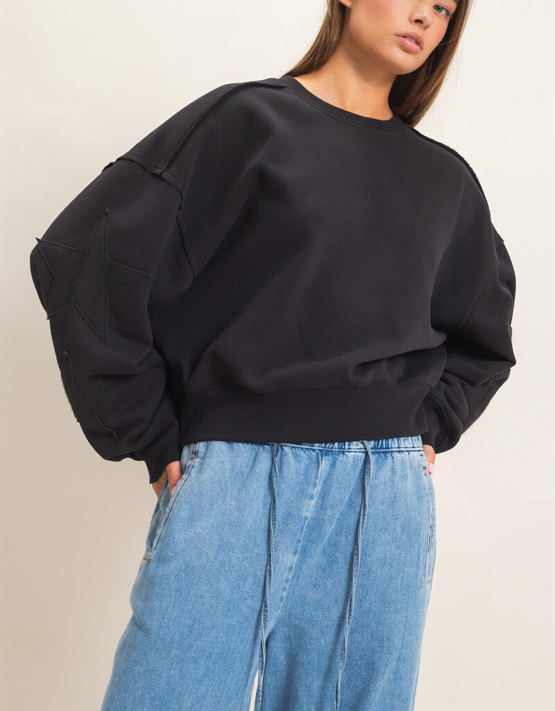 Essential Star Patch Fleece Crewneck Sweatshirt