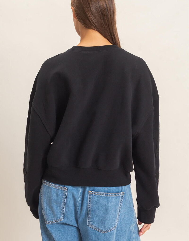 Essential Star Patch Fleece Crewneck Sweatshirt