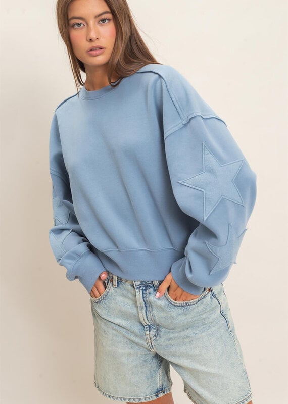 Essential Star Patch Fleece Crewneck Sweatshirt