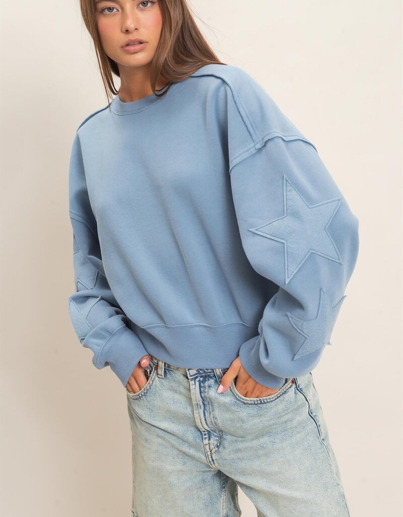 Essential Star Patch Fleece Crewneck Sweatshirt