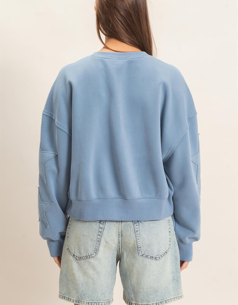 Essential Star Patch Fleece Crewneck Sweatshirt