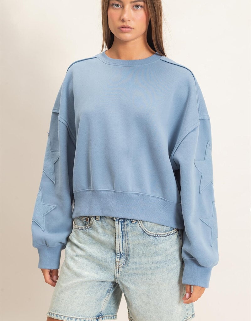 Essential Star Patch Fleece Crewneck Sweatshirt