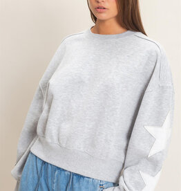 Essential Star Patch Fleece Crewneck Sweatshirt