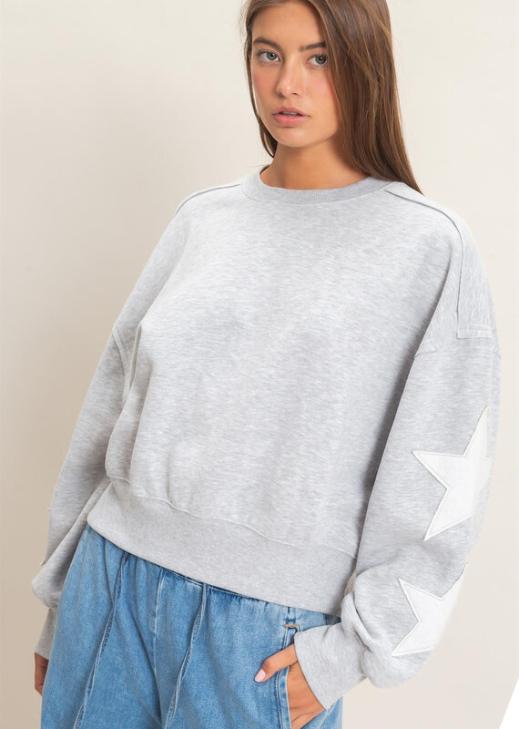 Essential Star Patch Fleece Crewneck Sweatshirt