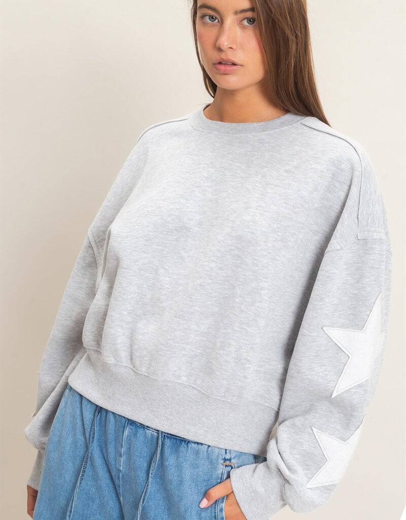 Essential Star Patch Fleece Crewneck Sweatshirt